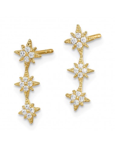 Madi K Kid's 14k  CZ Star Drop Bar Dangle Post Earrings paiement sécurisé