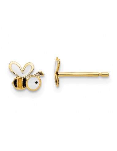 Madi K Kid's 14k  Enamel Bumble Bee Post Earrings pas cher 