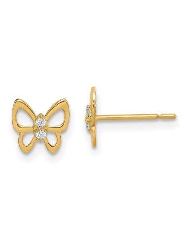 Madi K Kid's 14k  Butterfly CZ Stud Earrings paiement sécurisé