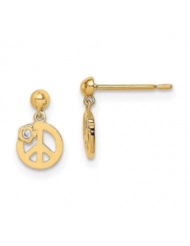 Madi K Kid's 14k  CZ Peace Symbol Post Earrings 2 - 3 jours ouvrés.