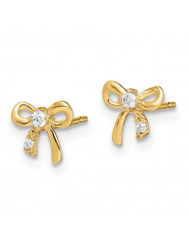 Madi K Kid's 14k  CZ Bow Post Earrings JUSQU'A -70%! 