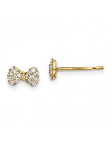 Madi K Kid's 14k  CZ Bow Post Earrings destockage