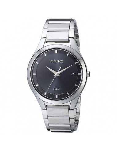 Seiko Men's Quartz Watch - Solar Black Dial Stainless Steel Bracelet | SNE241 Profitez des Offres !