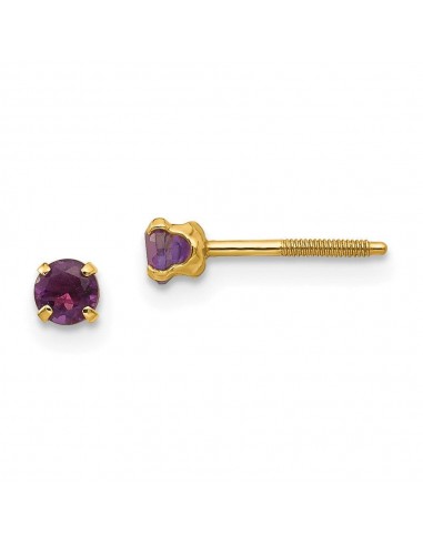 Madi K Kid's 14k  3mm Amethyst Earrings du meilleur 