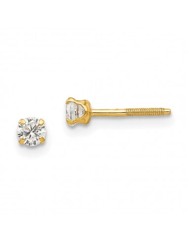 Madi K Kid's 14k  3mm white zircon Earrings prix pour 