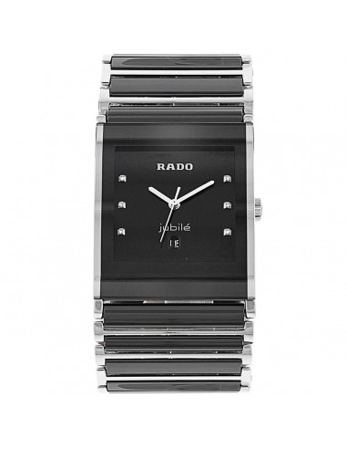 Rado Men's Diamond Watch - Integral Black Dial Two Tone Bracelet | R20784752 votre