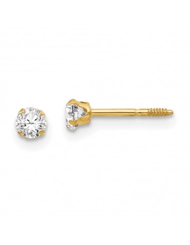 Madi K Kid's 14k  3mm CZ Earrings En savoir plus