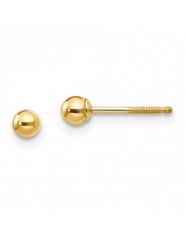 Madi K Kid's 14k  3mm Ball Screwback Earrings français