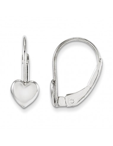 Madi K Kid's 14k White Gold  Heart Leverback Earrings france