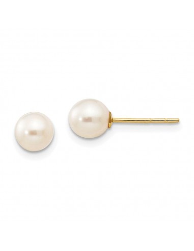 Madi K Kid's 14k  5-6mm White Near Round Freshwater Cultured Pearl Post Earrings Les êtres humains sont 