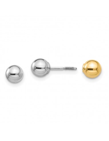 Madi K Kid's 14k  Two-tone Reversible 5mm Ball Screw Earrings sur le site 