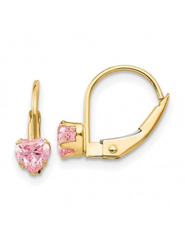 Madi K Kid's 14k  Leverback 4mm Pink CZ Earrings Découvrez la collection