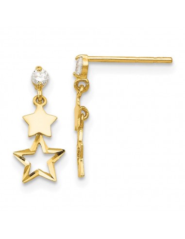 Madi K Kid's 14k  CZ Polished Star Post Dangle Earrings de France