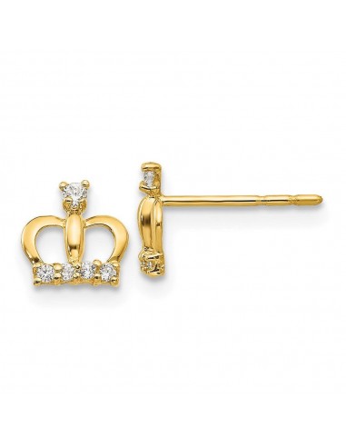 Madi K Kid's 14k  CZ Crown Post Earrings les muscles