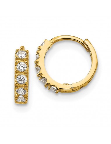 Madi K Kid's 14k  CZ  Hinged Hoop Earrings Les êtres humains sont 