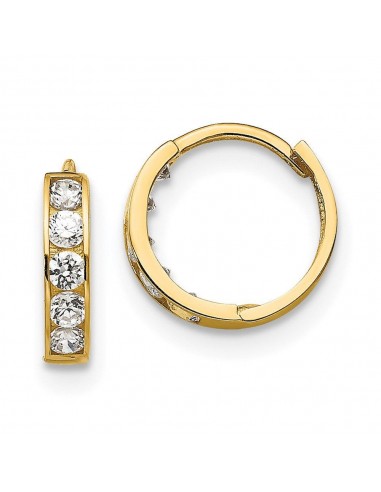 Madi K Kid's 14k  CZ  Hinged Hoop Earrings de votre