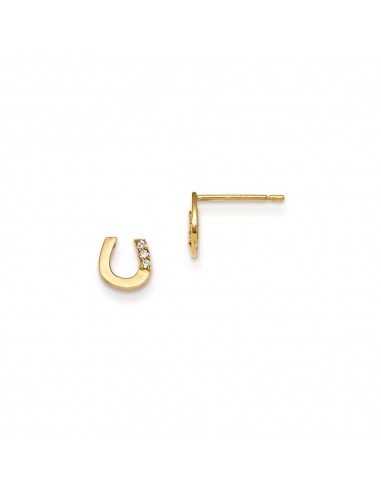 Madi K Kid's 14k  CZ  Horseshoe Post Earrings de technologie