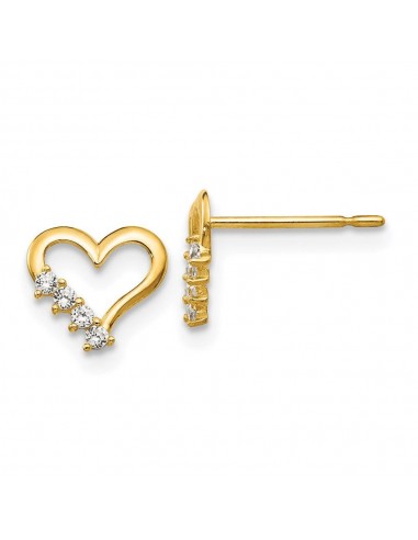 Madi K Kid's 14k  CZ  Heart Post Earrings pas cheres