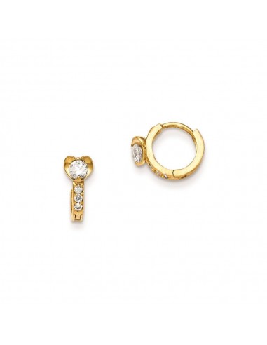 Madi K Kid's 14k  CZ  Heart Hinged Hoop Earrings offre 