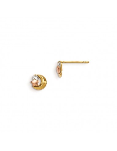 Madi K Kid's 14k Yellow & Rose Gold  CZ Moon and Star Post Earrings Venez acheter