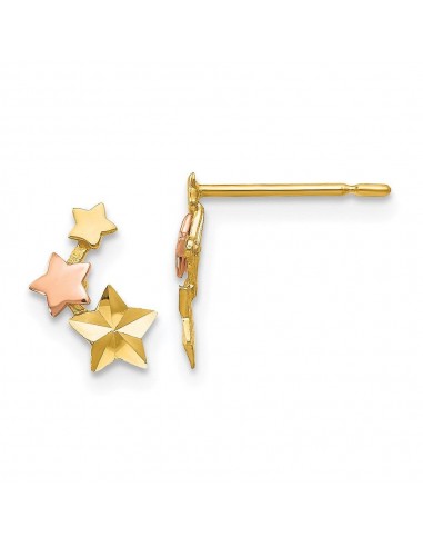 Madi K Kid's 14k Yellow & Rose Gold  D/C  Star Post Earrings en linge