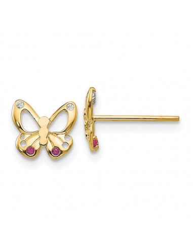 Madi K Kid's 14k  CZ  Butterfly Post Earrings pas cheres