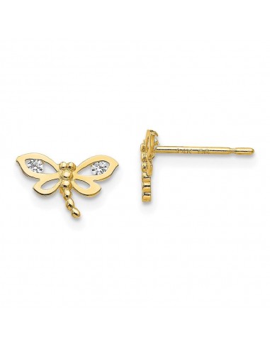 Madi K Kid's 14k  CZ  Dragonfly Post Earrings Economisez 