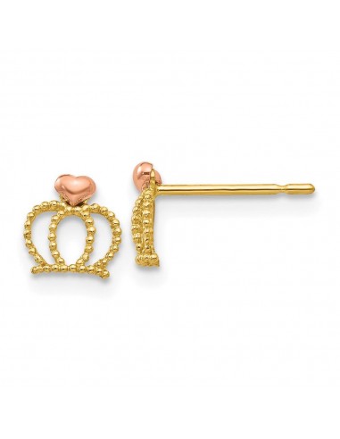 Madi K Kid's 14k Yellow & Rose  Gold  Crown Post Earrings store