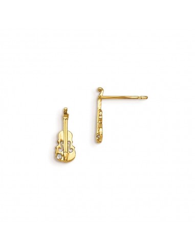 Madi K Kid's 14k  CZ  Violin Post Earrings pas cher