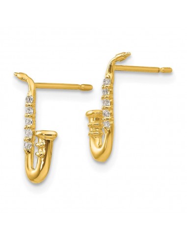 Madi K Kid's 14k  CZ Saxophone Post Earrings de France