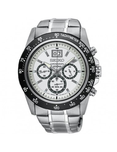 Seiko Men's Chronograph Watch - Lord Black and White Dial Bracelet | SPC241P1 les ligaments