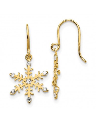 Madi K Kid's 14k  CZ  Snowflake Dangle Earrings outlet