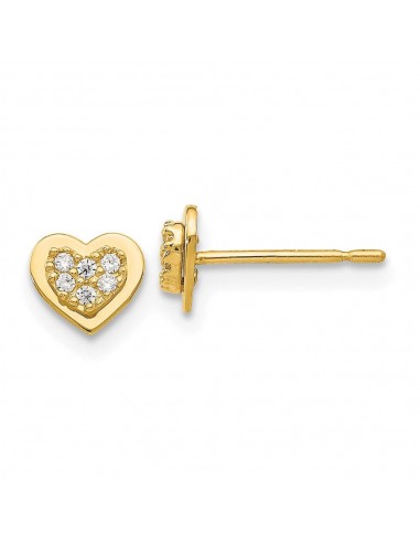 Madi K Kid's 14k  CZ  Heart Post Earrings la colonne vertébrale