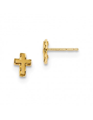 Madi K Kid's 14k  Satin & Polished Diamond-cut Cross Post Earrings acheter