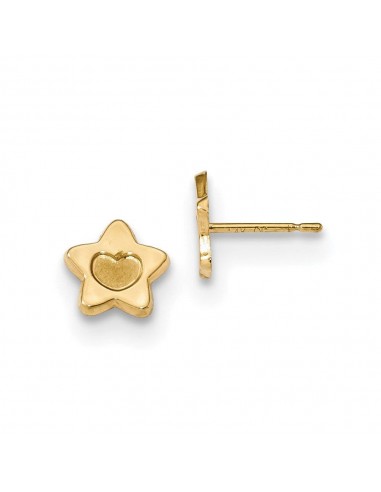 Madi K Kid's 14k  Satin and Polished Heart in Star Post Earrings vous aussi creer 