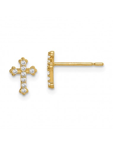 Madi K Kid's 14k  CZ Cross Post Earrings vente chaude votre 