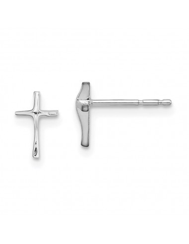 Madi K Kid's 14k  White Gold Cross Post Earrings Faites des économies