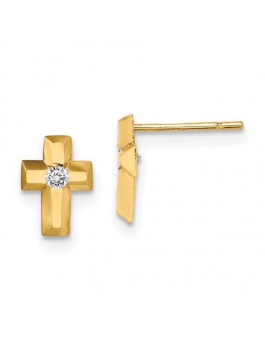 Madi K Kid's 14k  CZ Cross Post Earrings Livraison rapide