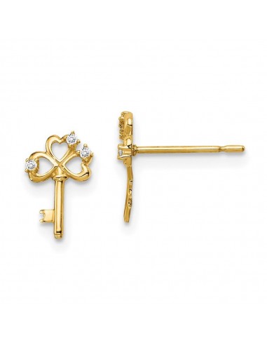 Madi K Kid's 14k  CZ Key Post Earrings 50-70% off 