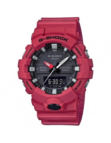 Casio Men's Ano-Digi Watch - G-Shock Black & Grey Dial Red Resin Strap | GA800-4A sur le site 