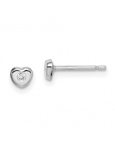 Madi K Kid's 14k  White Gold CZ Heart Post Earrings 2024