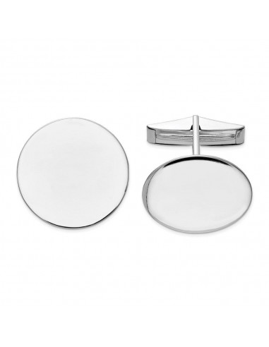 14K WG Circular Cuff Links livraison gratuite