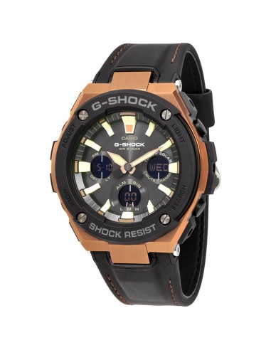 Casio Men's Ano-Digi Watch - G-Shock Black Dial Black Leather Strap | GSTS120L-1A paiement sécurisé