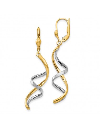 14K Two-tone Spiral Leverback Earrings 50% de réduction en Octobre 2024