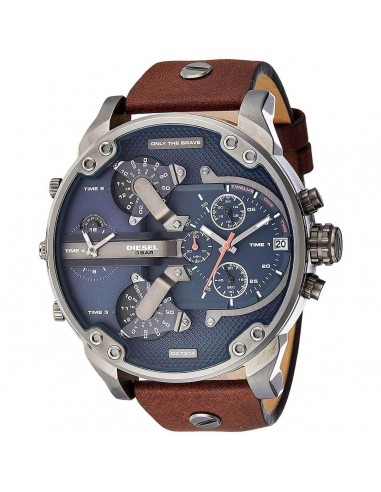 Diesel Men's Chronograph Watch - Mr. Daddy 2.0 Brown Leather Strap | DZ7314 shop