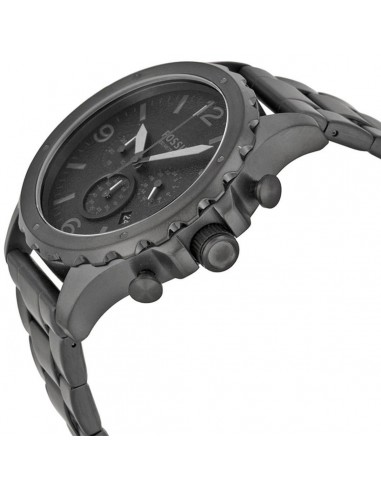 Fossil Men's Chronograph Watch - Nate Black Dial Stainless Steel Bracelet | JR1470 Paris Déstockage Promo