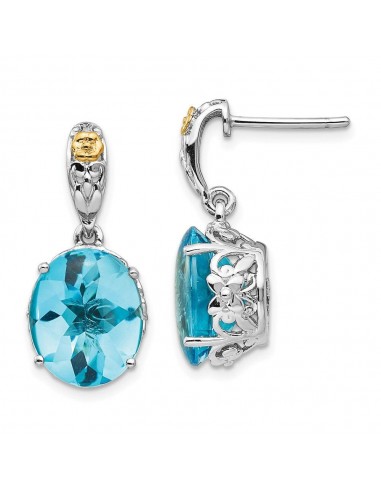 Sterling Silver w/14k Blue Topaz Earrings 50-70% off 