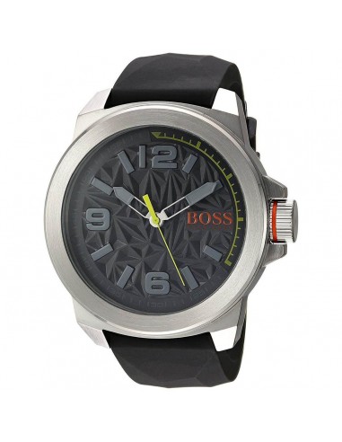 Hugo Boss Men's Quartz Watch - Grey Dial Black Silicone Rubber Strap | 1513354 Pour