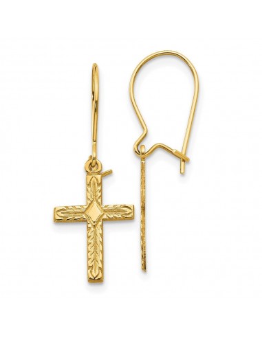 14k Polished & Satin Cross Earrings votre restaurant rapide dans 