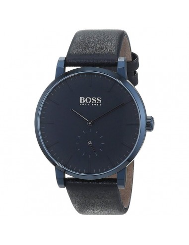 Hugo Boss Men's Quartz Watch - Essence Blue Dial Blue Leather Strap | 1513502 Fin de série